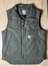 Carhartt Quick Duck Woodward Vest Mens Small 100002-307 Quilted Insulated Green