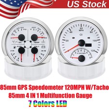 2 Gauge Set 85mm 4 In 1 Multifunction Gaugegps Speedometer 120mphtacho Us