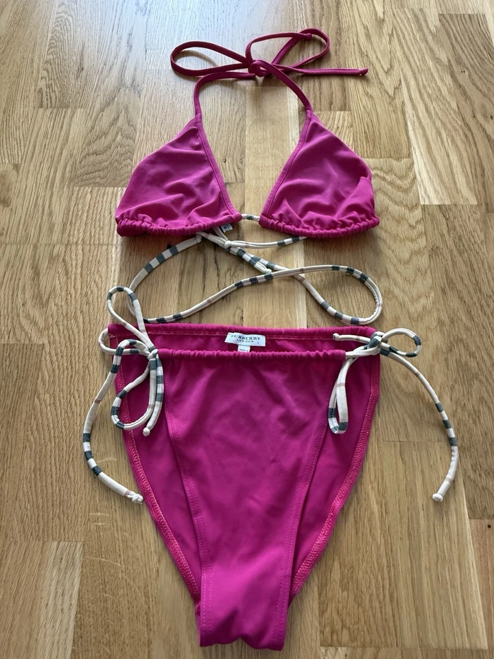 Traje de baño bikini de dos piezas rosa a cuadros Nova de Burberry para mujer talla L Foto 2 de 4