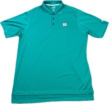 Notre Dame Fighting Irish NCAA Green Golf Polo Shirt Adidas Climalite Sz Large