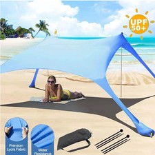 Beach Tents Portable Sun Shade Canopy UPF 50 Outdoor Sun Shelter with Sandbag