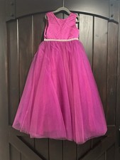 Dance Or Flower Girl Dress. Deep Purple With Pearl Details. Snap On Now For Ease