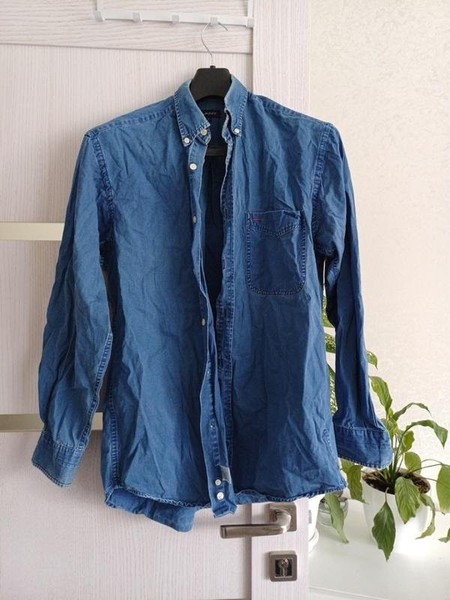 Men Gant Shirt Navy Satin 36 / S / 44