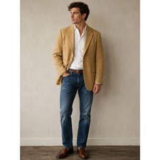 Blazer Vintage Años 80 Polo Ralph Lauren Camello Camel 42R Hecho en EE. UU. Unión Abrigo Deportivo