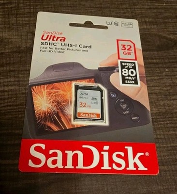 SanDisk Ultra 32GB SDHC 80 MB/s * Memory Card New Sealed SD Card  