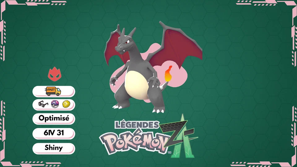 Pokémon Z-A Pokémon ZA Dracaufeu 6IV 31 Shiny strat✨Baron