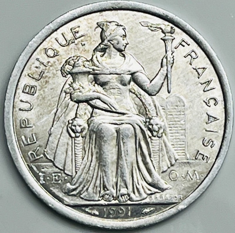 1991 French Polynesia Franc KM# 10 Uncirculated Condition