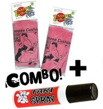 2 Whoopie Cushions + 1 Fart Spray Can ~COMBO PRANK PARTY SET~