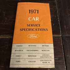 Factory Vintage 1971 Booklet FORD SERVICE SPE...