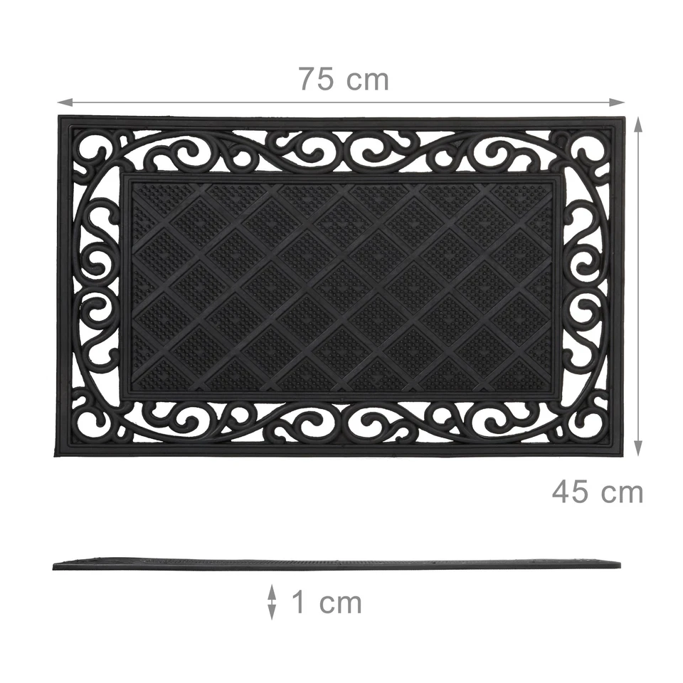 Fußabtreter gummi Schmutzfangmatte Rutschfeste Fußmatte pflegeleicht 2 kg - Bild 4 von 4