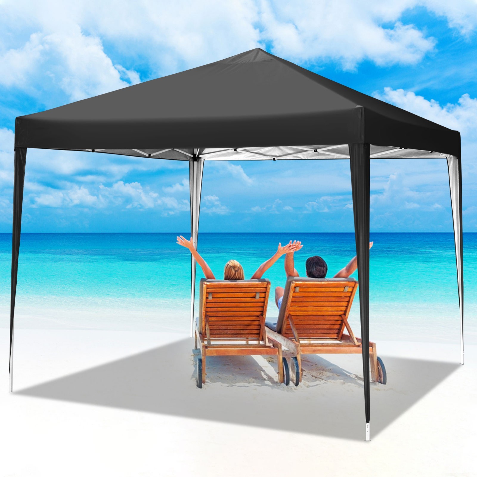 COBIZI 10'x10' Pop Up Canopy Outdoor Party Instant Shelter Beach Tent 4 Sandbag