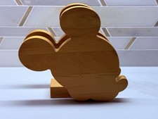 Vintage Walt Disney World Mickey Mouse Silhouette Wooden Napkin Holder