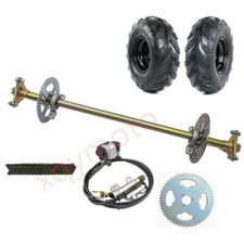 29" Go Kart Rear Axle Kit 6" Wheels Brake Sprocket 35 Chain Hub Quad Trike US