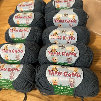 Loops & Threads, Yarn Gang. Cotton/acylic. Lot Of 10 Skeins. 1.75 Oz Each. Teal