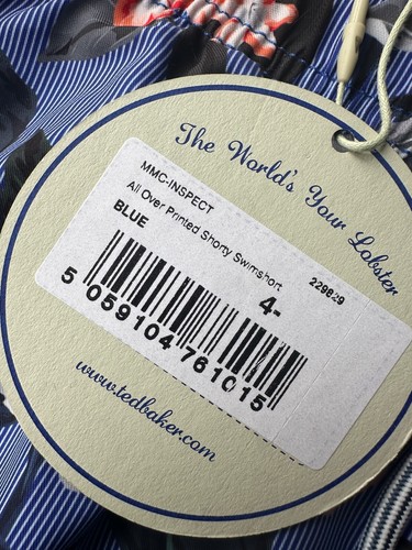 TED BAKER BLUE FLORAL "INSPECT" SWIMSHORTS SWIM SHORTS - LARGE (4) - NEW & TAGS - Picture 5 of 11