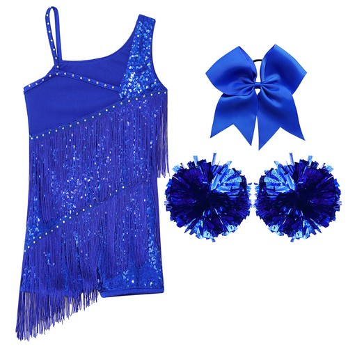 Kids Girls Dance Outfit Roller Uniform Team Dress Sequins Sleeveless Training - Picture 51 of 68
