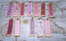 12~Vintage~Lavender~Narrow~Junk Journal~Linen Cardstock~Gift~Hang~Tags