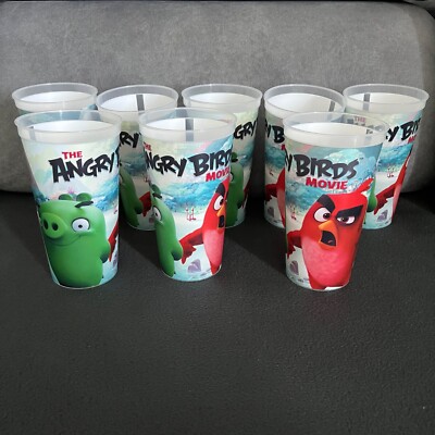 8 x Becher Angry Birds Movie Kino 0,75 Liter Kunststoff Sammler Trinkbecher 2016
