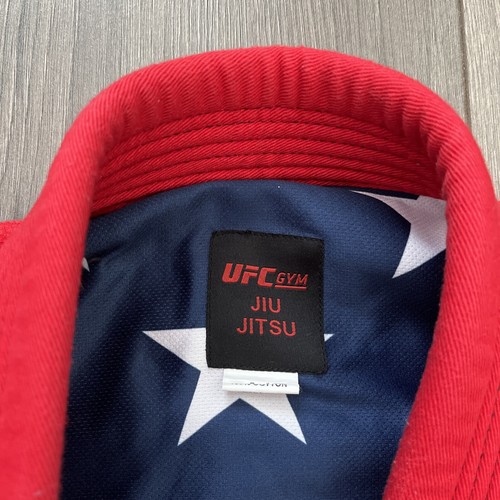 UFC Gym Jiu Jitsu Gi Top Red USA American Flag Sz A1 - Picture 3 of 13