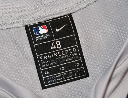 Nike AUTÉNTICAS Atlanta Braves - Camiseta Gris Visitante - 48 Jackie Robinson Day (2024) - Imagen 9 de 20
