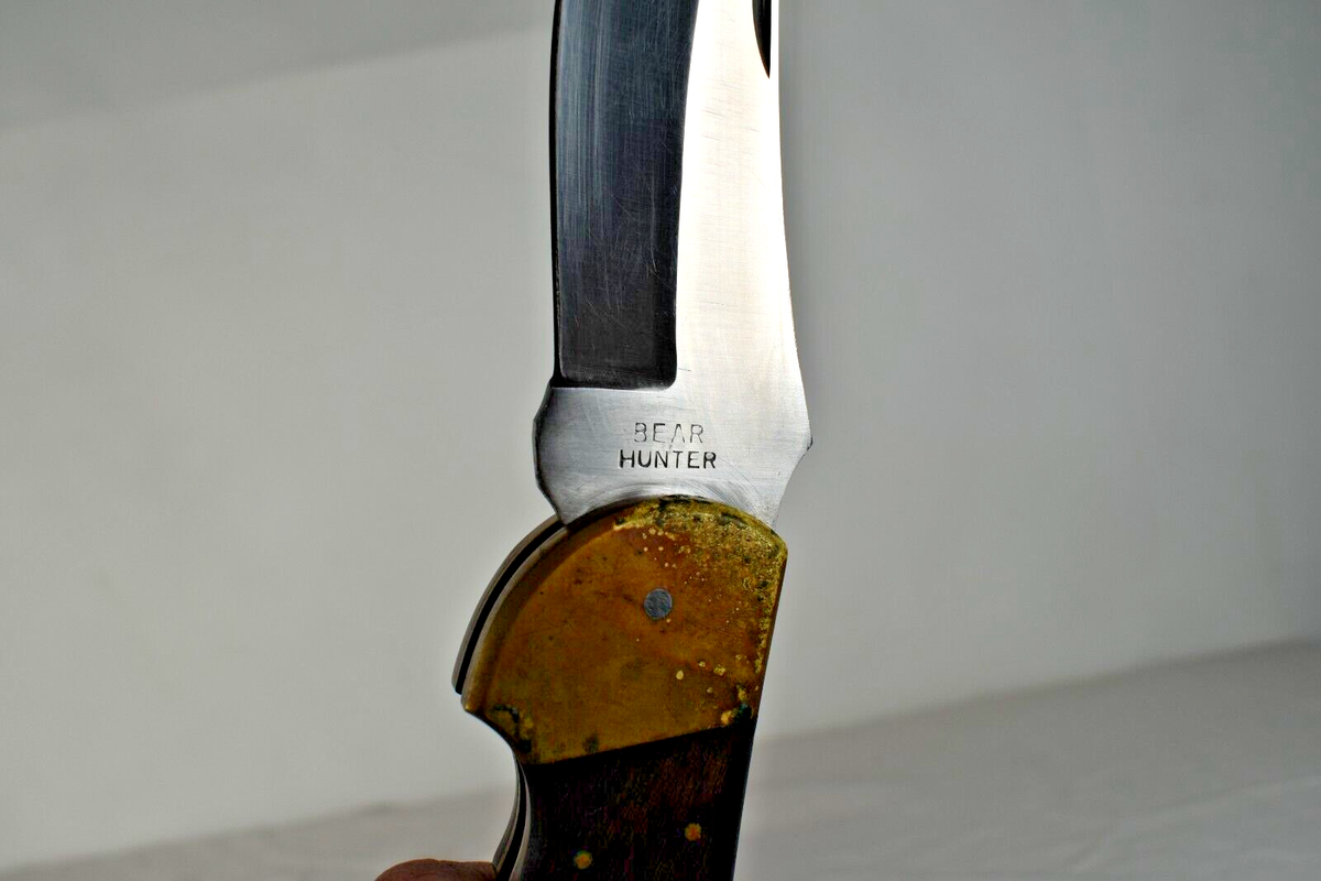 RARE Vintage Bear Hunter Solingen Stainless 440 Lock back Blade 