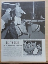 1951 magazine photo feature - Boxer dogs play soccer in Swiss circus act