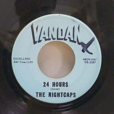 The Nightcaps ROCKABILLY 45 24 Hours / No Parking on VANDAN in VG+ cond  JR2369