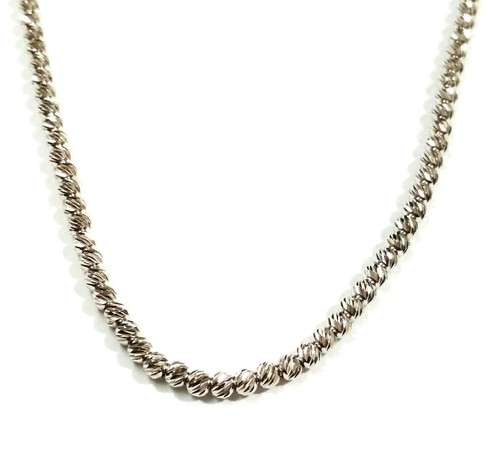 3 pieces RHODIUM PLATED Sterling Silver 925 3mm LASER CUT BEAD Necklaces Lot 20" - Picture 3 of 12