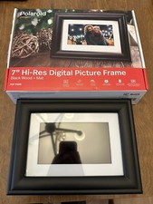 Polaroid Digital Photo Frame 7  Hi-Res Picture Screen Black Wood Open Box
