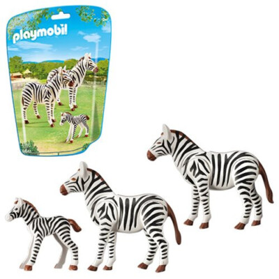 まるまるサファリの本 ver.3 Playmobil 6641 Zebra Family 3 Adult & Baby Zoo Animals Wild