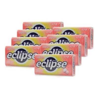 ECLIPSE MINT Peach Flavored Candy 34g *8 Tin Case Sugar Free Wrigley NEW SEALED