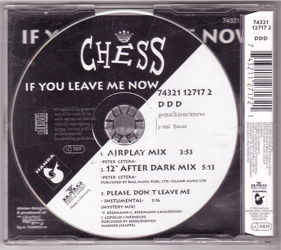 Chess - If You Leave Me Now (Maxi-CD 1992) - Bild 2 von 2