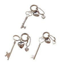 Fashionable Keys and Heart Keychains Heart Keys Rings Alloy Material