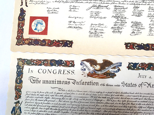 Vintage 1976 Bicentennial Declaration Of Independence Restaurant Paper Placemat - Picture 7 of 8