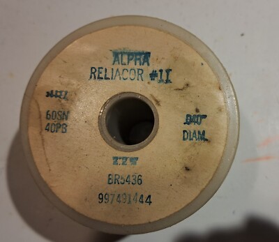 Alpha Metals Reliacor #11 .040 Diameter 60SN/40PB Solder 4Lbs 8oz total weight