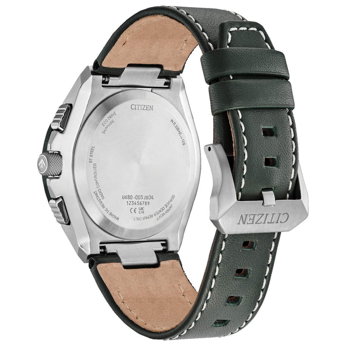 NEW CITIZEN ECO DRIVE MAN'S PROMASTER SKYHAWK A-T GREEN DIAL WATCH