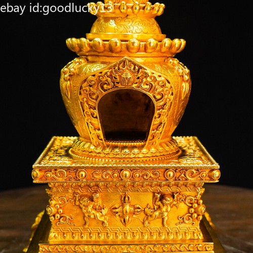 1set 21cm Copper gilding fire incense burner Smoke furnace Friction furnace - Picture 3 of 9