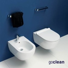 Sanitari sospesi Flaminia App vaso Goclean, bidet e coprivaso slim soft close