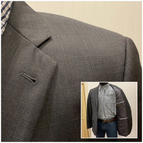 42S New Loro Piana Italy Wool Glen Check Gray Black Suit Jacket Sport Coat Blaze - Picture 12 of 12