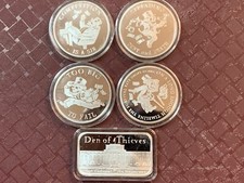 10 OZ Silver Shield SSG 2014 DEN OF THIEVES Rise & Fall Of The Bankster Proof/BU