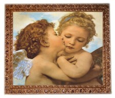Angeli, Stampa su tela eff. dipinto completa di cornice in legno in oro Spes cm7