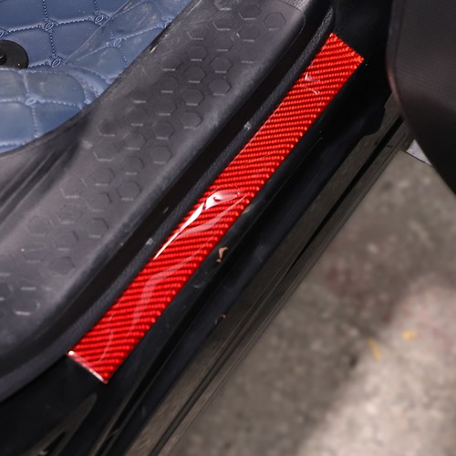 Pedal de umbral exterior de fibra de carbono rojo borde pegatina para Subaru Forester 2013-2018 - Imagen 8 de 12