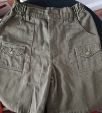 Boy Scouts of America Shorts Youth Size 16 Green Cargo Uniform Elastic Waist 28
