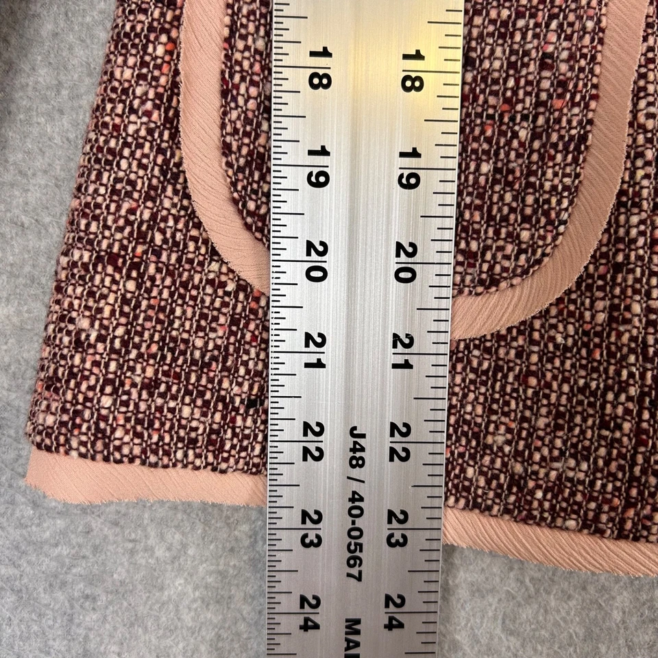 Jones New York 套装女式 12 粉色粗花呢羊毛混纺衬里办公室休闲职业 — 第 4/4 张图片