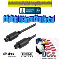 TOSLink Optical Digital Audio Cable SPDIF Dolby Compatible 6FT, Black