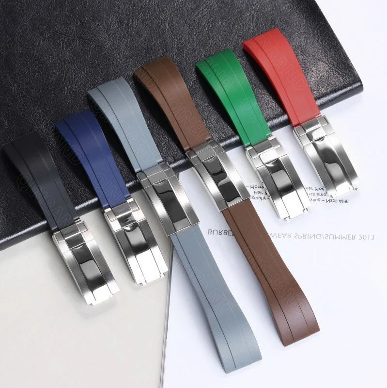 Correa de reloj de goma de 20 mm para Rolex Submariner Daytona Datejust para Seiko 5 Foto 2 de 4