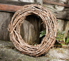 Rattan Kranz Türkranz Naturkranz Wandkranz Naturbelassen auf Metallrahmen Ø 50cm