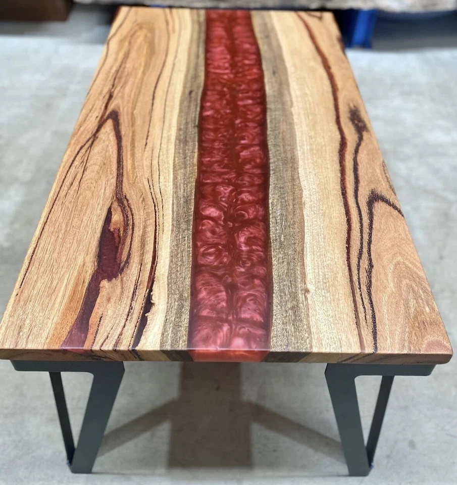 Built To Order Handcrafted Live Edge Coffee | Dining | Resin River Table - Image 4 of 4