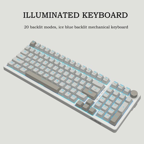 Retro Wired Mechanical Gaming Keyboard with 98 Keys & Hot-Swappable Red Switches - Picture 7 of 9