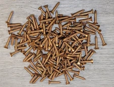 #8 x 3/4" Vintage Copper Flat Slot Head 144 Count New Old Stock